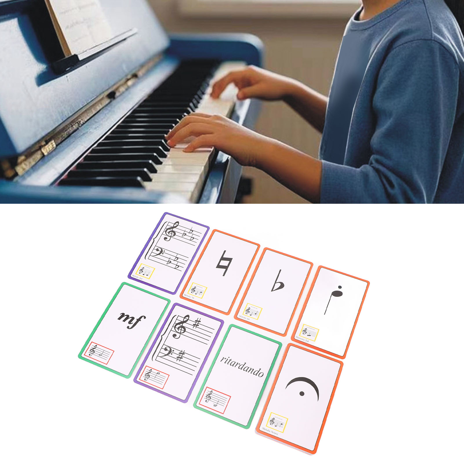 Blank Sheet Music Notebook - 音楽フラッシュカード カラーコード付き両面ピアノ音符フラッシュカード 音楽学習カード 音楽教育カード