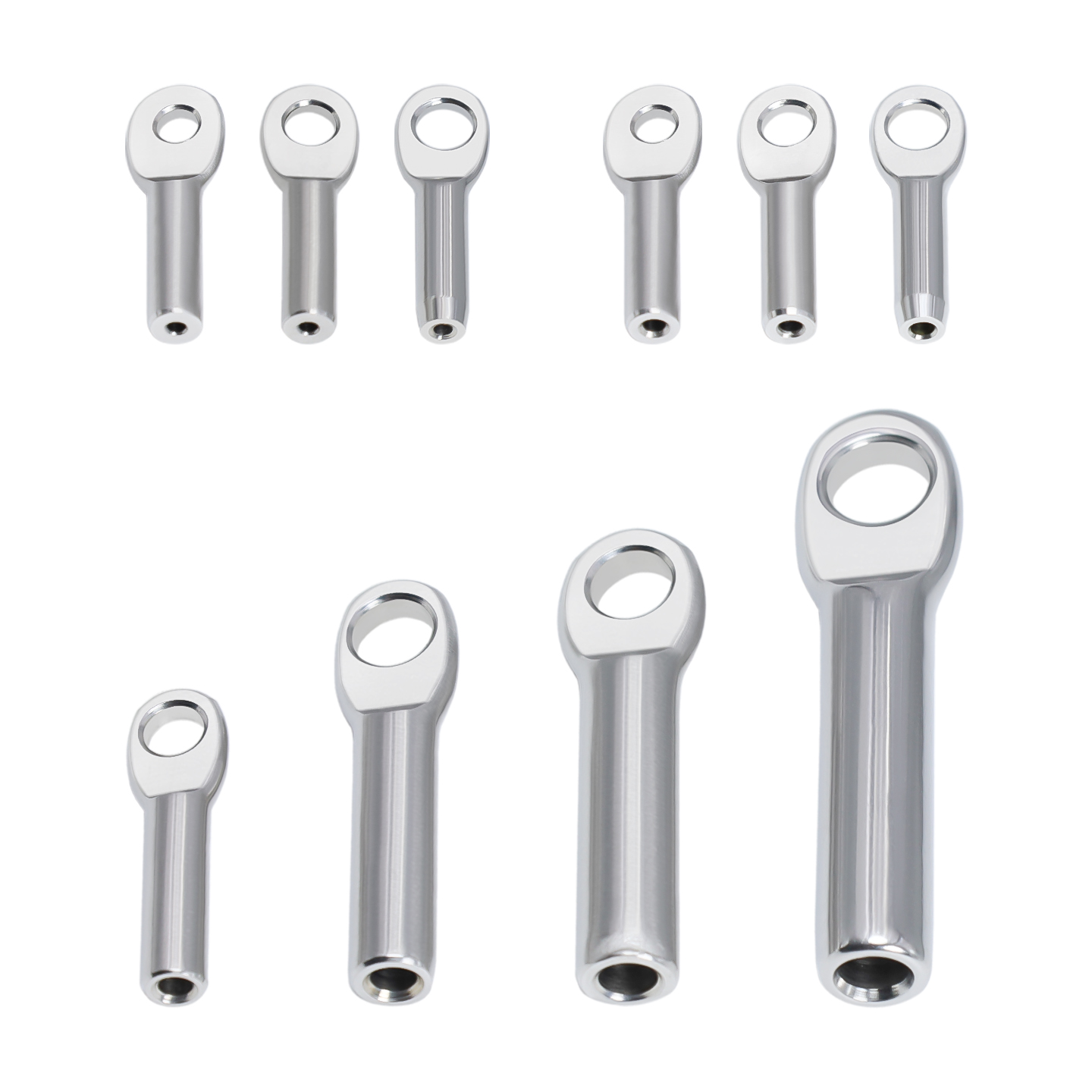 Magazines - 10 個 304 ステンレス鋼ワイヤーロープクランプ、1.5-6mm 圧着端子ロープクランプ、アイタイプ接続クランプ