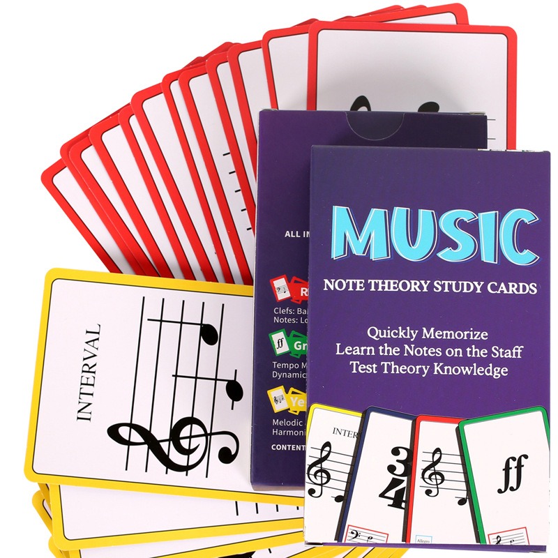 Blank Sheet Music Notebook - 音楽フラッシュカードピアノギターコード表、ギターピアノ学習音符カード、音楽フラッシュカード