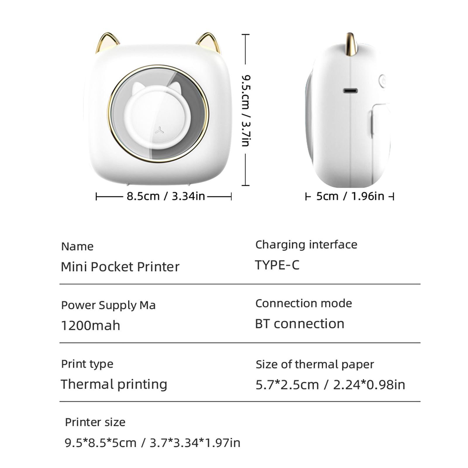 【新品】C23 ポータブルサーマルプリンターマシン ワイヤレ - Mini Pocket Thermal Printer Paper Roll のレビューと価格