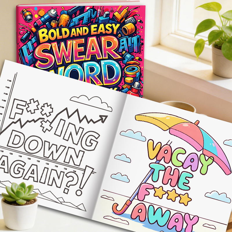 大人向けの塗り絵ブック。機知に富んだ創造的なデザイン、ユーモ - Adult Coloring Book Stress Relief のレビューと価格