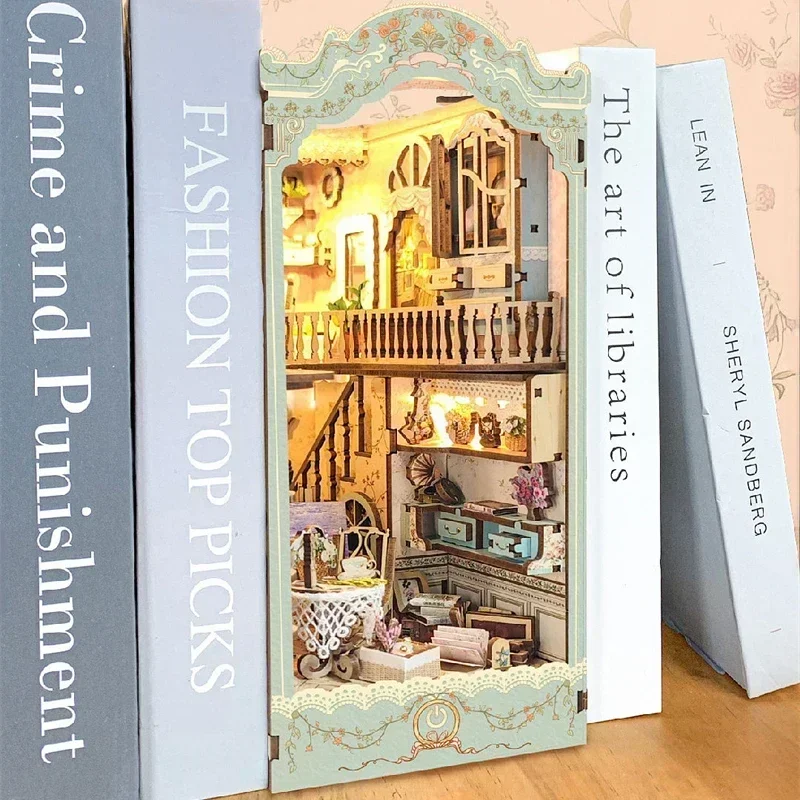 おとぎ話の街の本棚 森の家 DIY 木製ブックヌック シェル - Diy Wooden Book Nook Kit Shelf Insert のレビューと価格