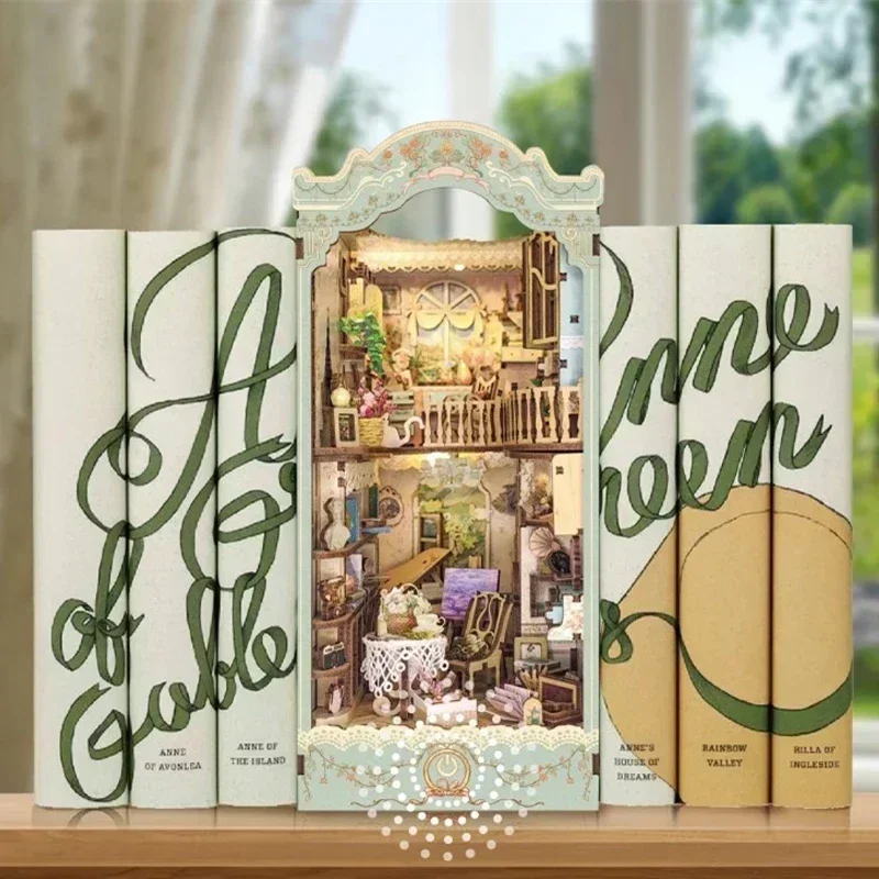おとぎ話の街の本棚 森の家 DIY 木製ブックヌック シェル - Diy Wooden Book Nook Kit Shelf Insert のレビューと価格