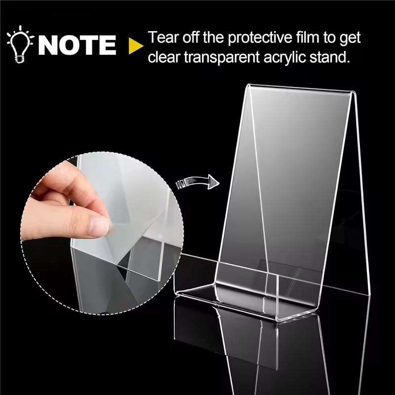 4個入りクリア調整可能ブックスタンド – 本、アート、写真用 - Clear Acrylic Book Stand Holder のレビューと価格