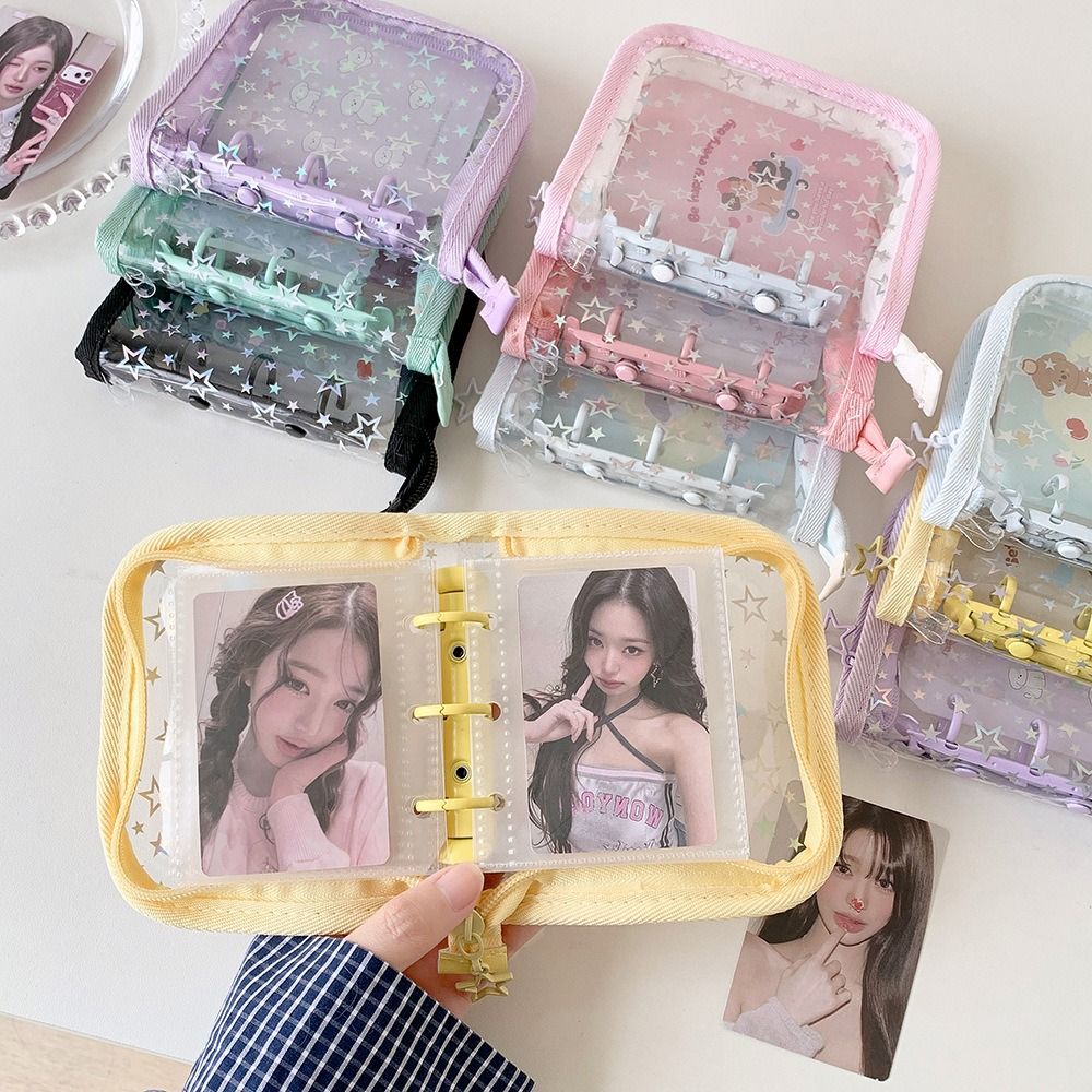 1個入り、INS風PVC製A8カードバインダー、星柄グリッタ - Kpop Photo Card Binder 3 Inch のレビューと価格