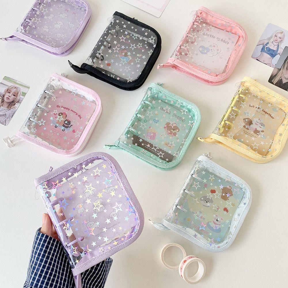 1個入り、INS風PVC製A8カードバインダー、星柄グリッタ - Kpop Photo Card Binder 3 Inch のレビューと価格