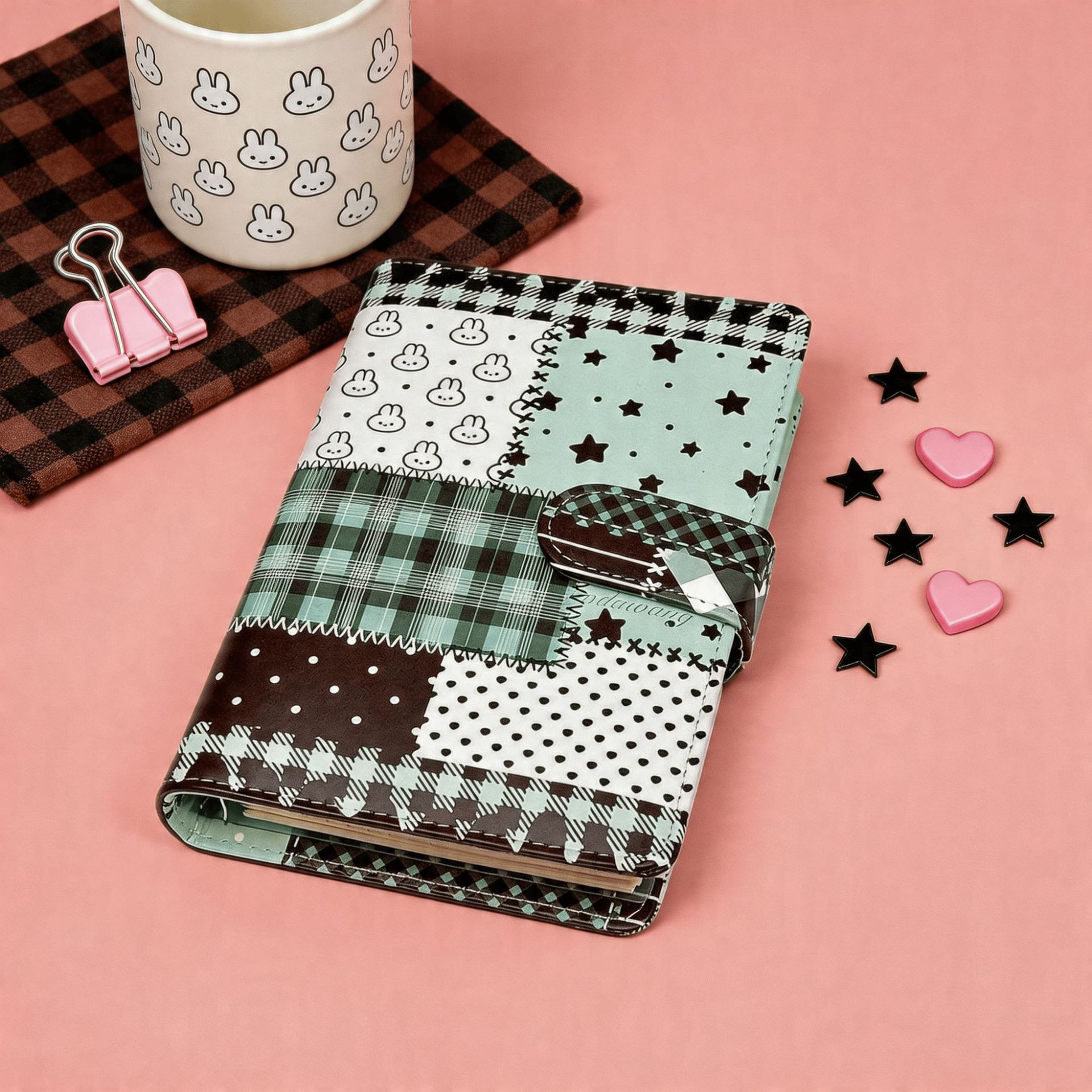 A6 グリーンスプライスグリッドノートブックルーズリーフノー - Vintage Leather Journal Notebook のレビューと価格
