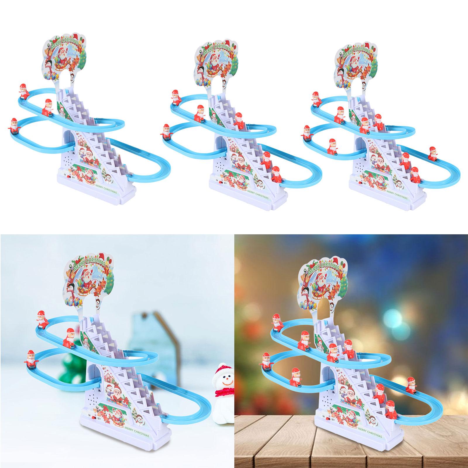 子供向けのサンタクロースが階段を登るスライドおもちゃ。LED - Music のレビューと価格
