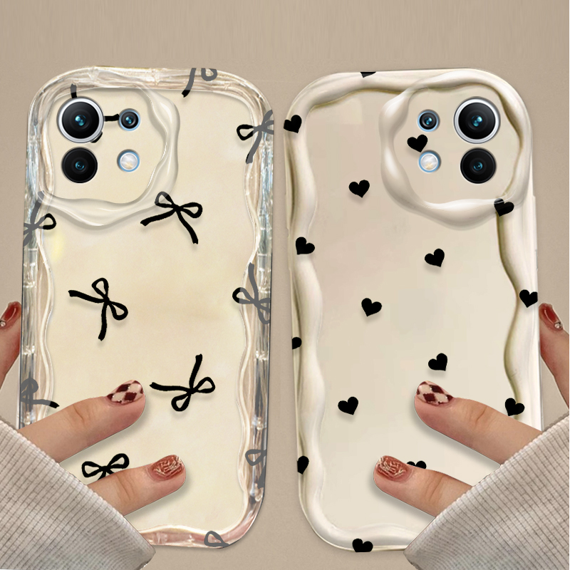 黒の蝶結びとハート柄ケース Xiaomi POCO X7 X - Magazines のレビューと価格